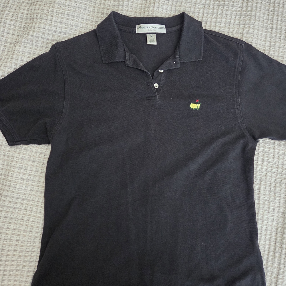 Women’s Masters Black Polo Shirt with Embroidered Logo